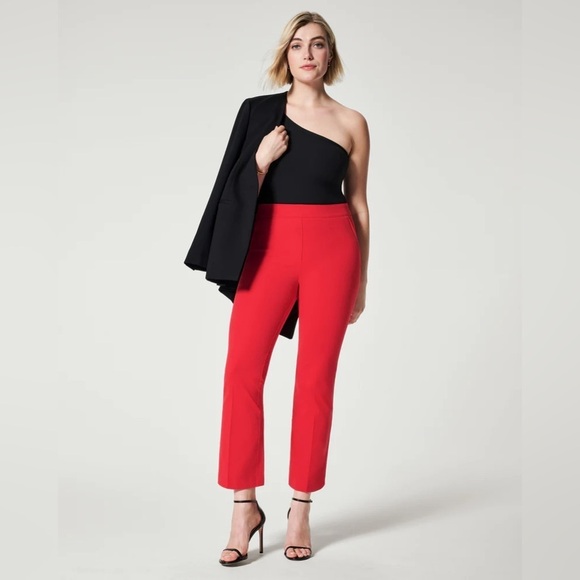 NWT Spanx On-The-Go Kick Flare Pants True Red - Picture 1 of 13